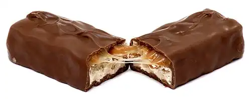 Snickers bar, a combination chocolate bar