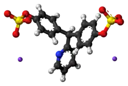 Ball-and-stick model of the component ions of sodium picosulfate