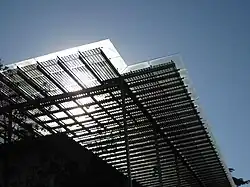 Solar cells, viewed from outdoors visitor waiting area