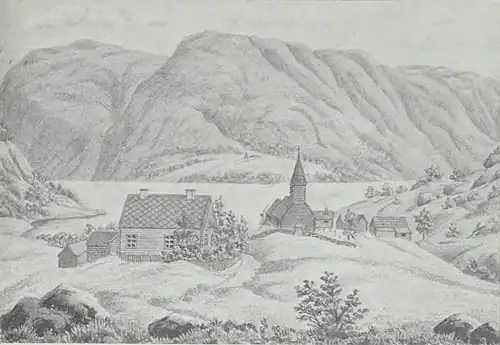 Drawing of the old church (1600-1883)