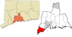 Milford's location within the South Central Connecticut Planning Region and the state of Connecticut