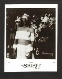 Spirit in 1990. L-R: Mike Nile, Randy California, and Ed Cassidy.