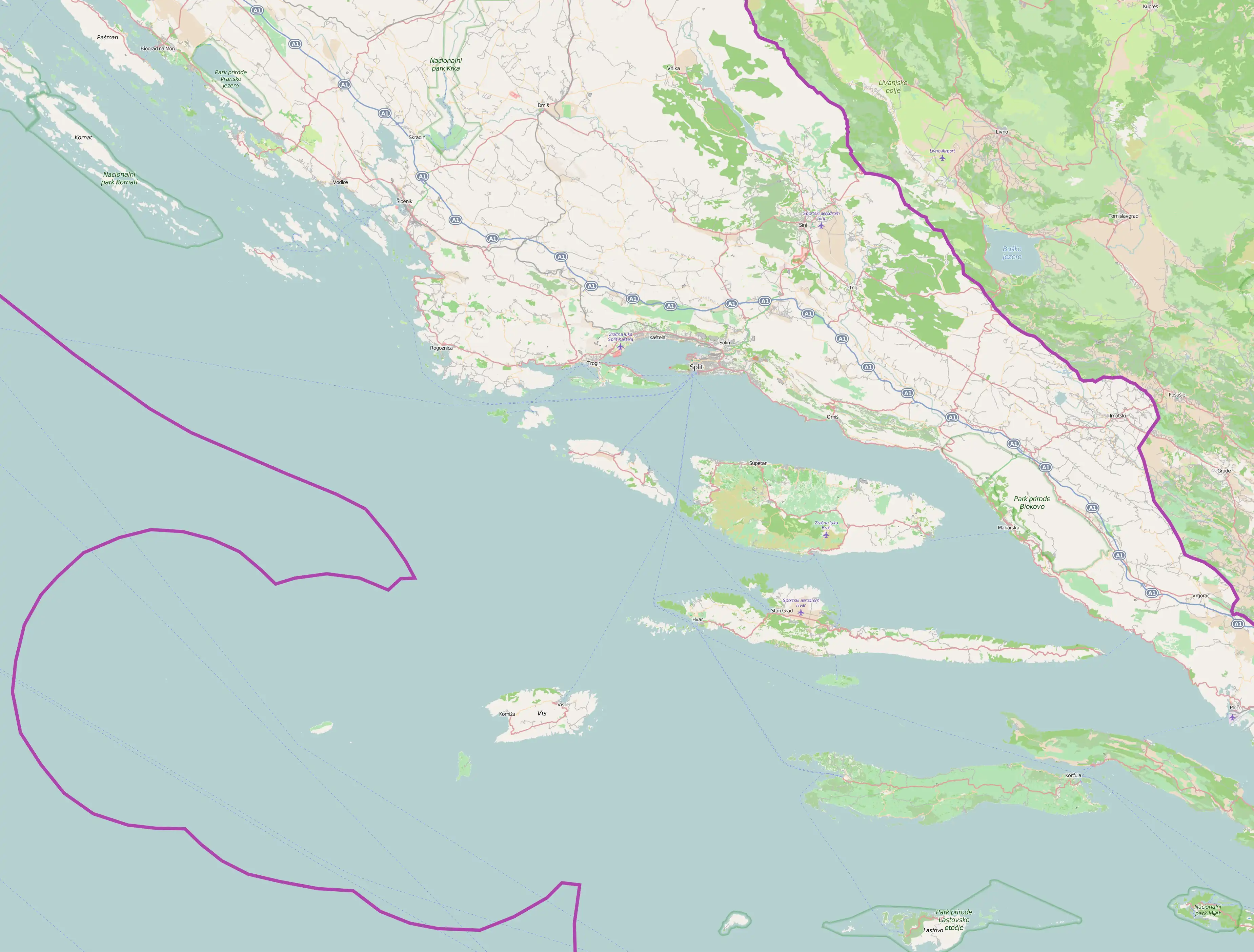 Strmendolac is located in Split-Dalmatia County
