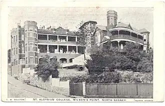 Postcard view of St. Aloysius College circa 1910 to 1920, these buildings have since been demolished