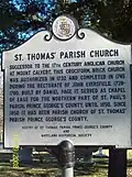 St. Thomas' Church - Historic Marker, December 2008