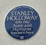 blue plaque commemorating Holloway