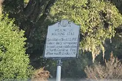 Historic sign marker for the Wilmington Morning Star