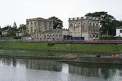 The Beam and Store buildings at Hampton Waterworks. A large brick building.