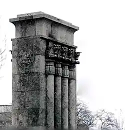 Statue Sq. of Mashhad, before 1979 Rev., with Achaemenid columns.