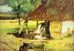 The mill in Poduri, painting by Luchian (1909)