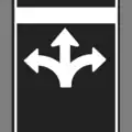 Straight or turn left or right arrow