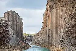 Stuðlagil canyon in 2016