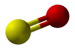 Ball and stick model of sulfur monoxide