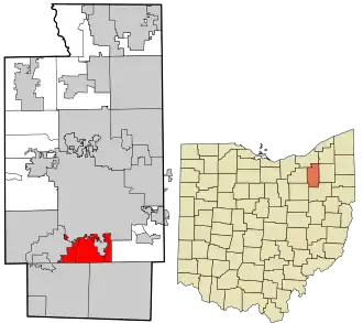 Location in Summit County and the state of Ohio.