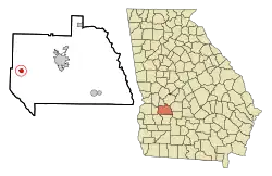 Location within Sumter County and Georgia