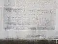 Inscription recording the unveiling in 1923