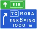 Advance direction sign exit ahead from motorway or expressway