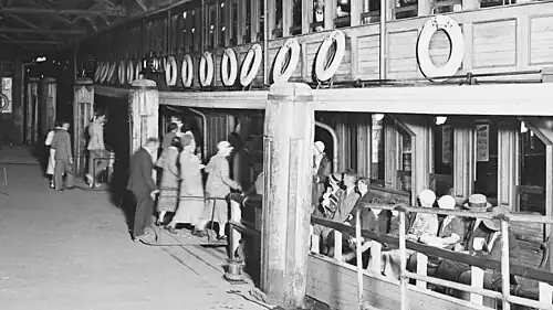Kirrule at Circular Quay as the last ferry to Milsons Point, midnight 19 March 1932 after the opening of the Sydney Harbour Bridge earlier that day.