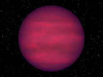 Artist's vision of a spectral class T brown dwarf