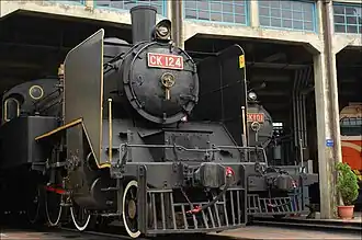 Locomotives at Changhua roundhouse in 2008