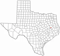 Location of Lovelady, Texas