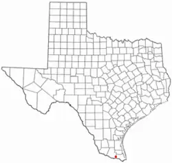 Location of Mercedes, Texas