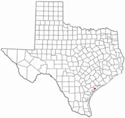 Location of Seadrift, Texas