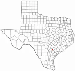 Location of Yorktown, Texas