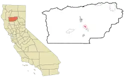Location in Tehama County and the state of California