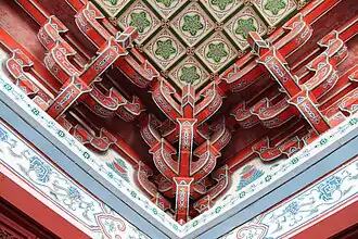 Caihua-decorations of Pavilion of Prince Teng, inspired by Song dynasty Yingzao Fashi decorations.