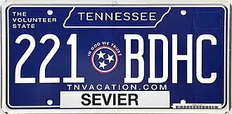 2022 Tennessee "In God We Trust" license plate