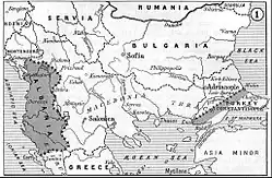 Map with the final territorial modifications; published in the Report of the International Commission on the Balkan Wars, 1914