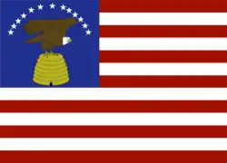 Reconstruction of the Territory flag that flew on temple block in 1854