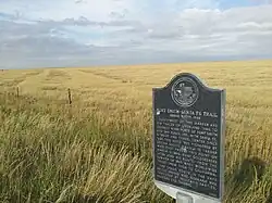 Texas Historical Marker northeast of Amarillo, on Highway 136 just north of the intersection with 245, commemorating the Josiah Gregg route.