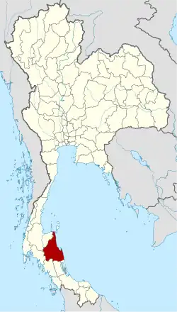 Map of Thailand highlighting Nakhon Si Thammarat province