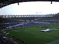 A variety of Saltires at Murrayfield Stadium; the national stadium of Rugby Union in Scotland.