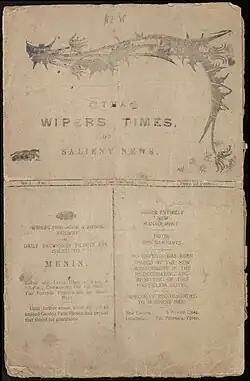 "The Wipers Times", front page of the first issue (12 February 1916)