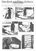 Newspaper page depicting stages in ice cutting