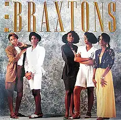 The Braxtons sisters posed for the single cover. From left to right: Traci, Trina, Towanda, Tamar, and Toni.