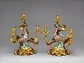 Meissen porcelain and gilt-bronze girandole