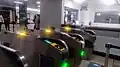 Fare gates of the station