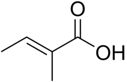 Chemical structure of tiglic acid
