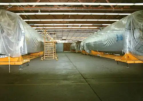 Titan-2 ICBMs in storage at Norton Air Force Base 1989