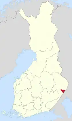 Location of Tohmajärvi in Finland