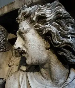 Detail of one of the horsemen.