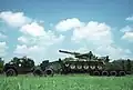 M123 towing M747 trailer with M110 203 mm self-propelled howitzer