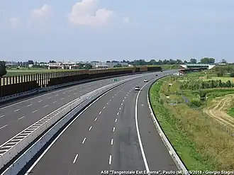 Autostrada A58 is the second ring road east of Milan after the Autostrada A51
