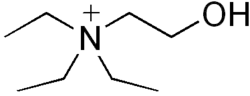 Skeletal formula of the triethylcholine cation