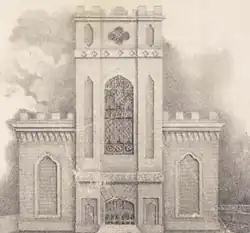 The newly constructed Trinity Church building, Boston; illustration published in Bower of Taste, c. 1829