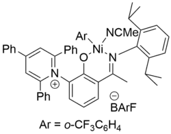 Catalyst supported by highly electron-withdrawing substituted ligand.[4]